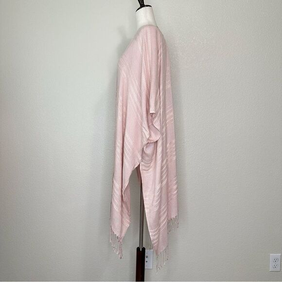 NWT a.n.a Woven Textured Peach Whip Wrap Kimono Coverup Fringe Cardigan - Picture 4 of 12